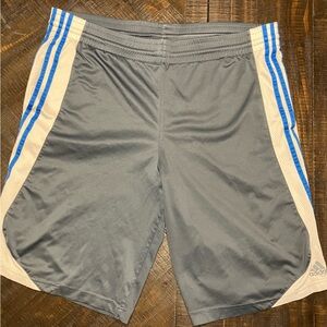 Adidas Men's Gray Shorts with Blue Accents